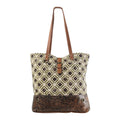 TOTE western Upcycled purse KB241 Canvas Upcycled OHLAY Genuine handbag women Wool Embossed Leather KB bag