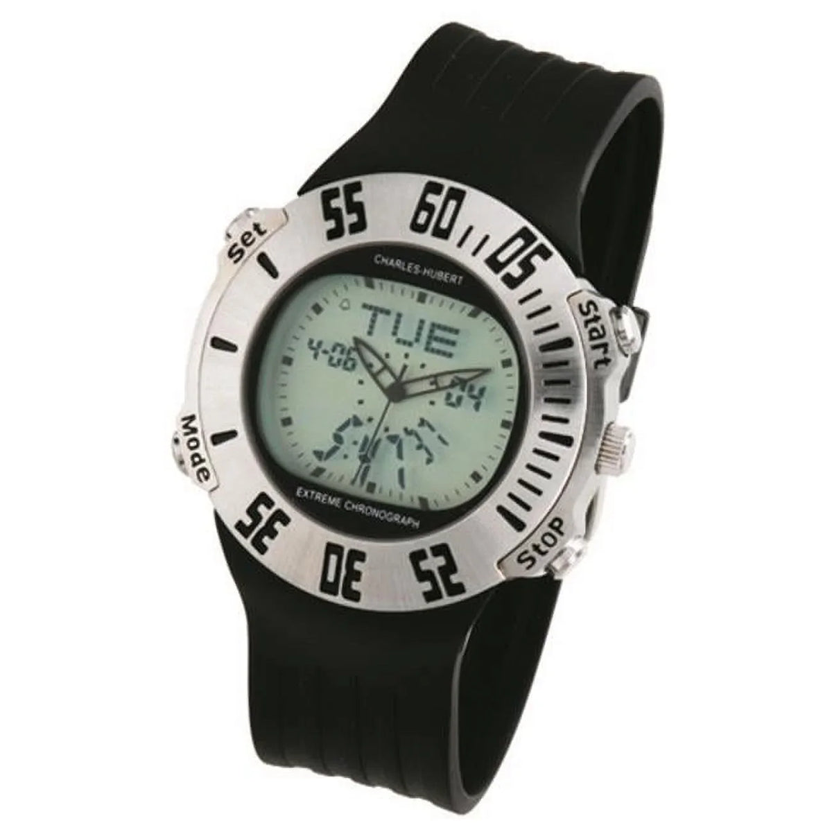 Chronograph Charles-Hubert- Alarm Quartz Paris # Watch Time Wolrd Mens