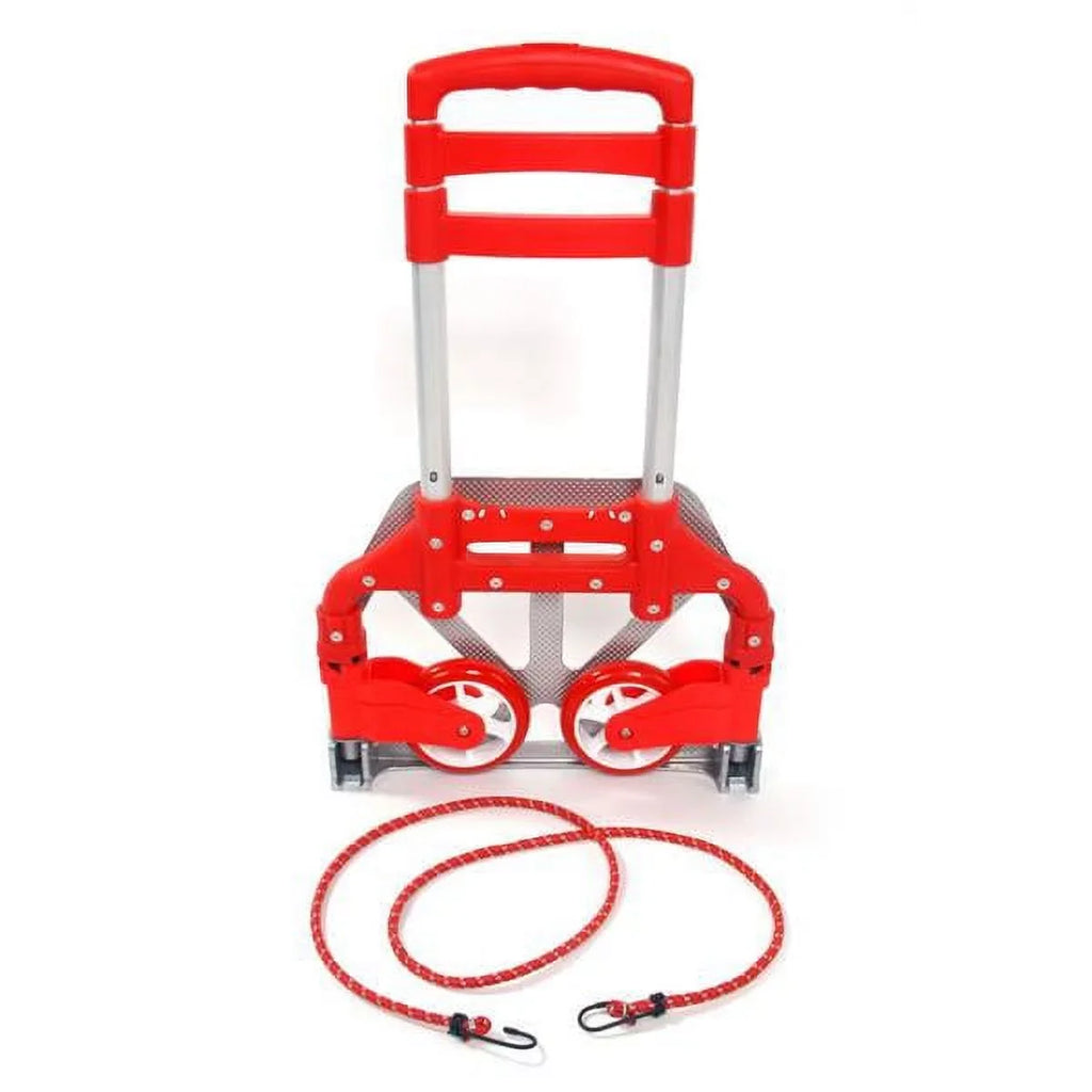 Hand Cart Portable Trolley Aluminium Dolly Collapsible Truck Folding Luggage Red Push