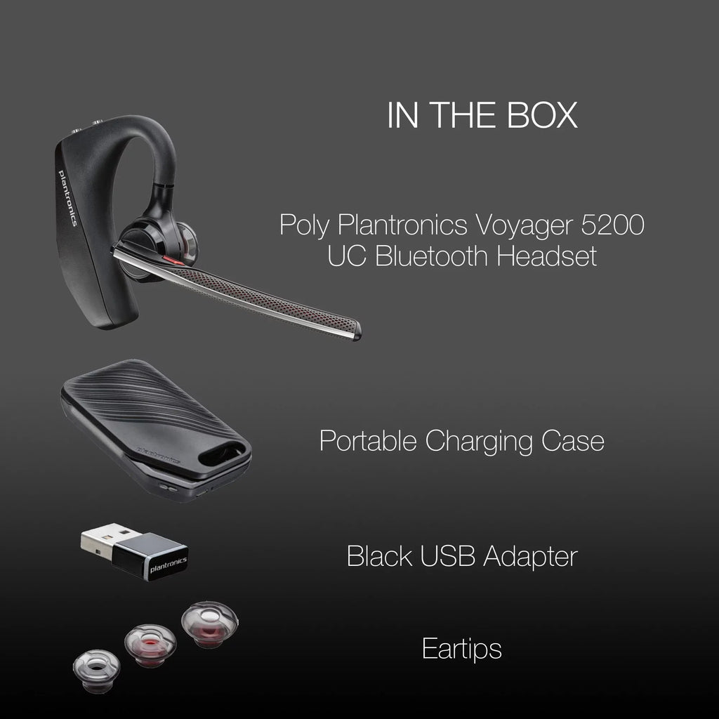 Plantronics PC, Softphones, Voyager 5200-UC 206110-01 Tablets Bluetooth MaC, - - Headset Compatible with Smartphones,