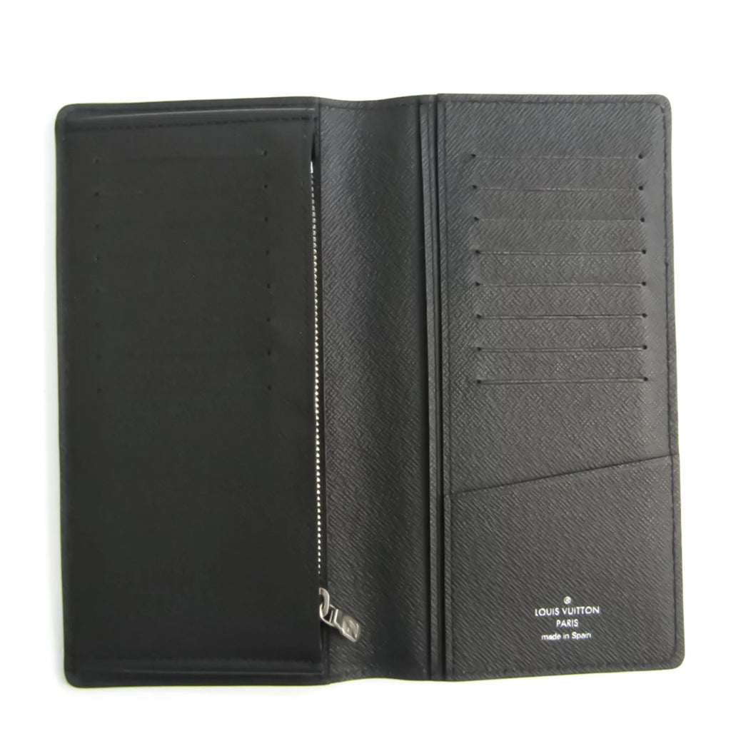 Men's (bi-fold) Wallet Epi Portefeuille Long Brazza Leather Noir M60622 (Good) Epi Pre-Owned