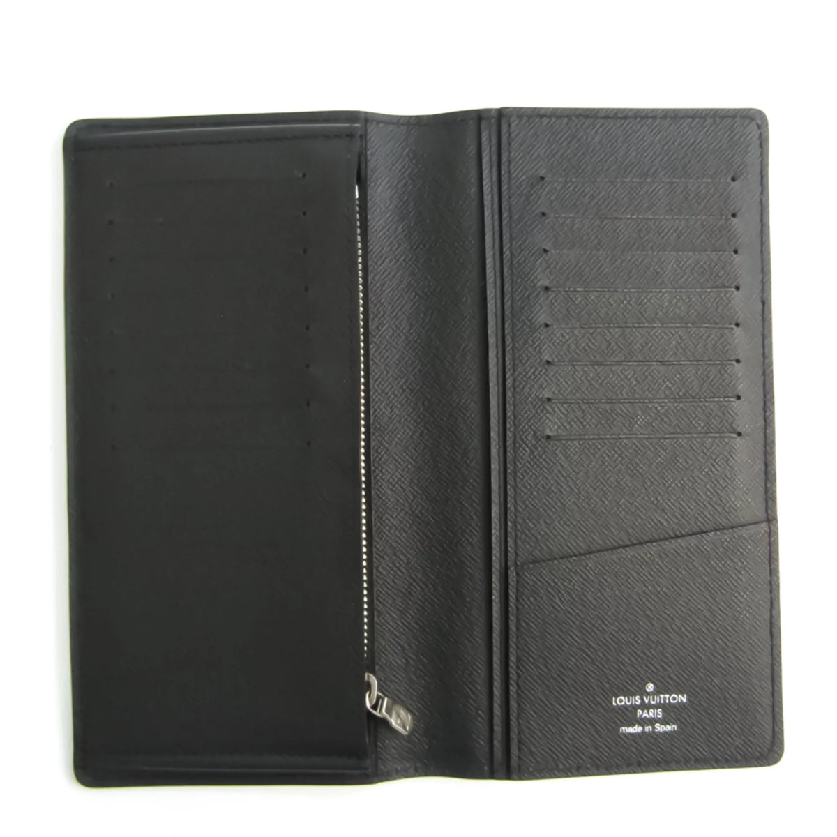 Men's (bi-fold) Wallet Epi Portefeuille Long Brazza Leather Noir M60622 (Good) Epi Pre-Owned