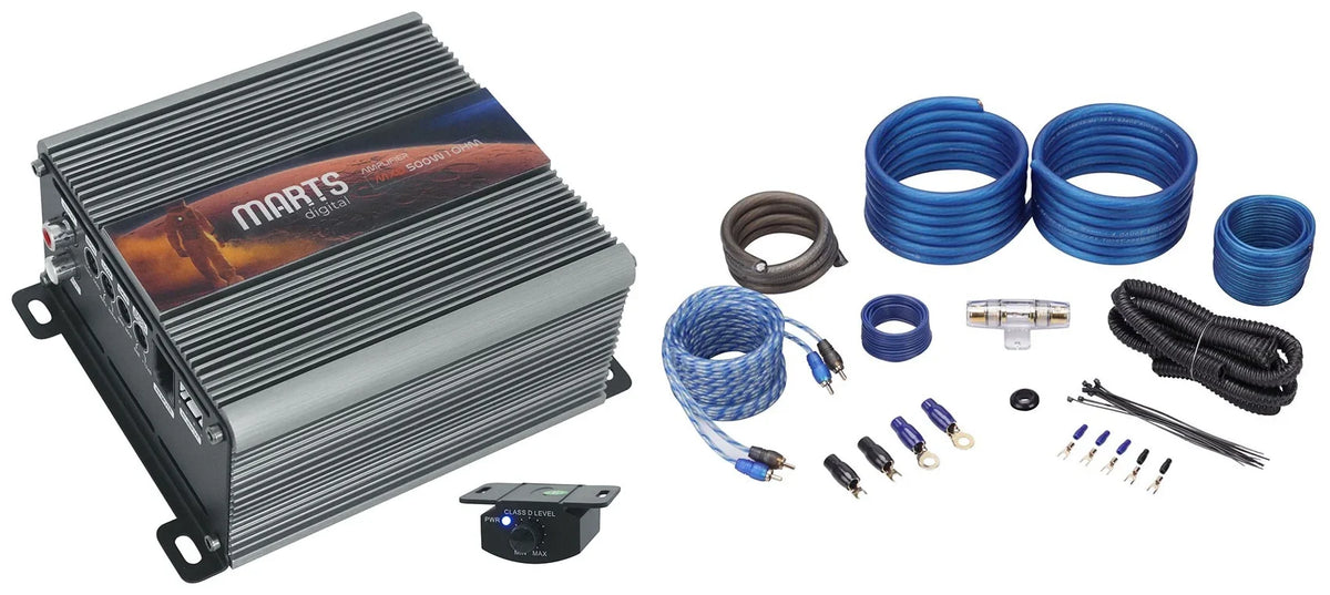 Mono Marts OHM Amplifier+Bass Car Digital MXD Kit 500 1 RMS 500w Remote+Amp