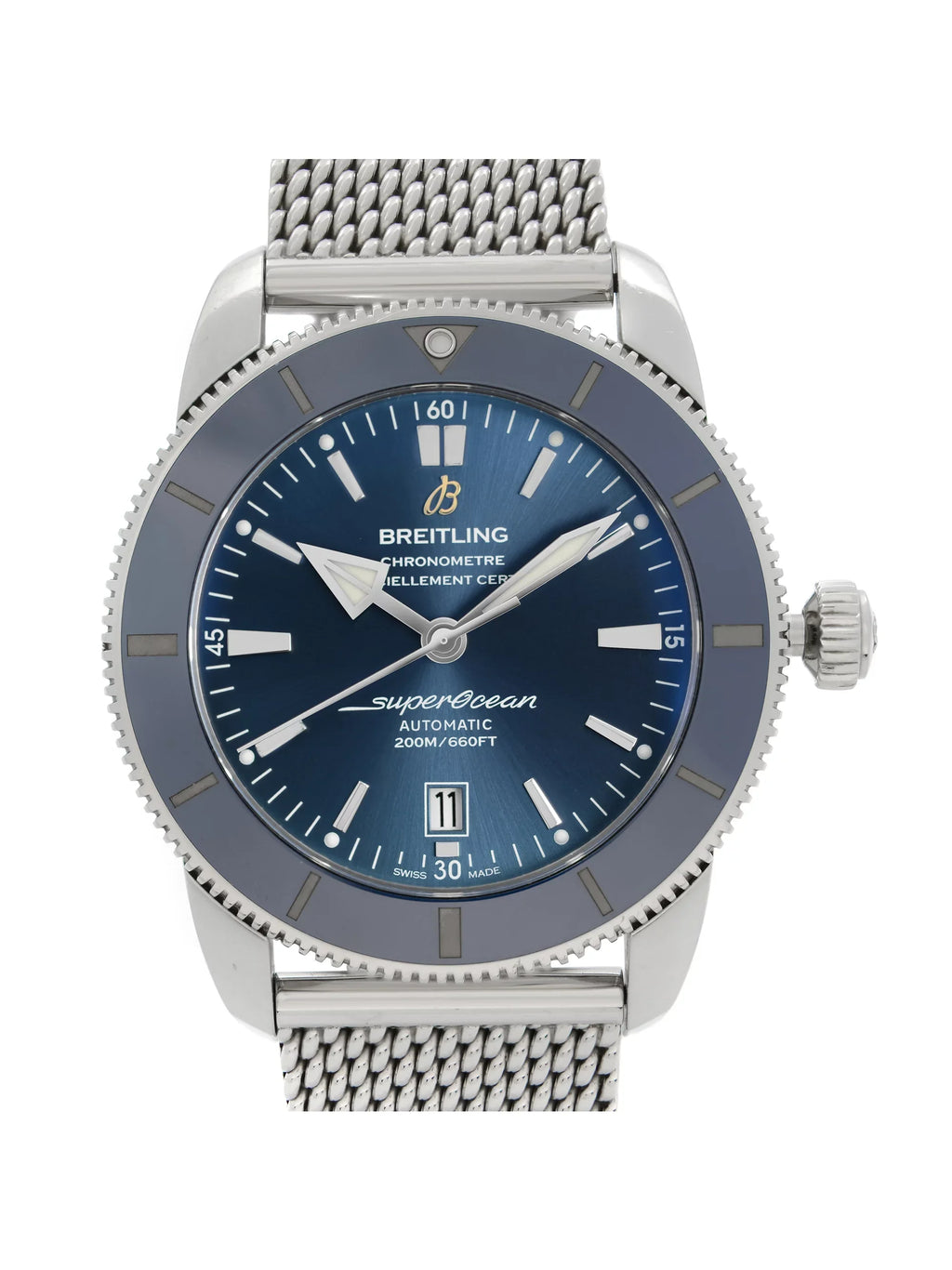Super Mens Breitling Automatic Watch Blue Steel Heritage AB2020161C1A1 Dial
