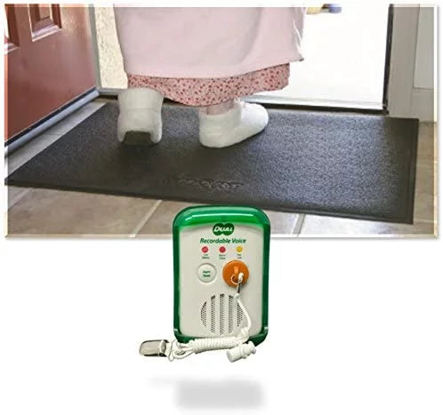 Sensing Voice Alarm Mat 24"x46") and With Pressure Mat Wander - Floor Monitor Prompts Caregiver (Floor Two Recordable Prevention Smart