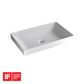 Sink Bathroom White Kiwami® 23" with TOTO® LT476GR#01 CEFIONTECT, Cotton - Vessel Rectangular