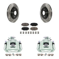 Caliper Ram Dual Rear C/V Auto 2012 Piston Kit Pads For Transit And Disc Ceramic Coated Front Brake Slotted KCD-100629C Drilled Rotors With