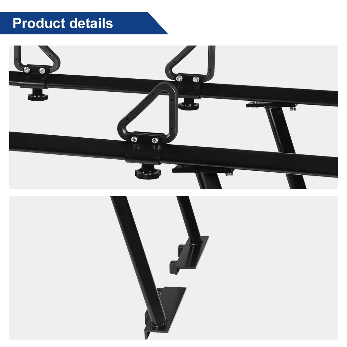 Cargo Required) Aluminum for Black Truck Surfboard Universal 1,000lbs Racks Racks, Capacity Bed Lumber Ladder Ladder Pickup (No-Drilling Kayak BoardRoad Truck