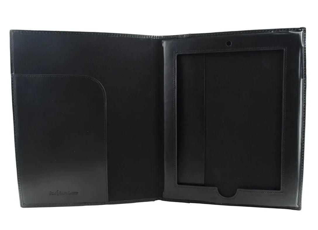 Case Tablet iPad, Lauren Leather Black) (For Polo Genuine Ralph Original