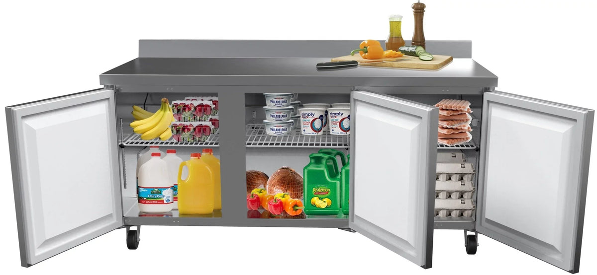 Cu. Refrigerator in. ft. in 72 Worktop Commercial 16.9 Three Steel, Stainless Door KoolMore