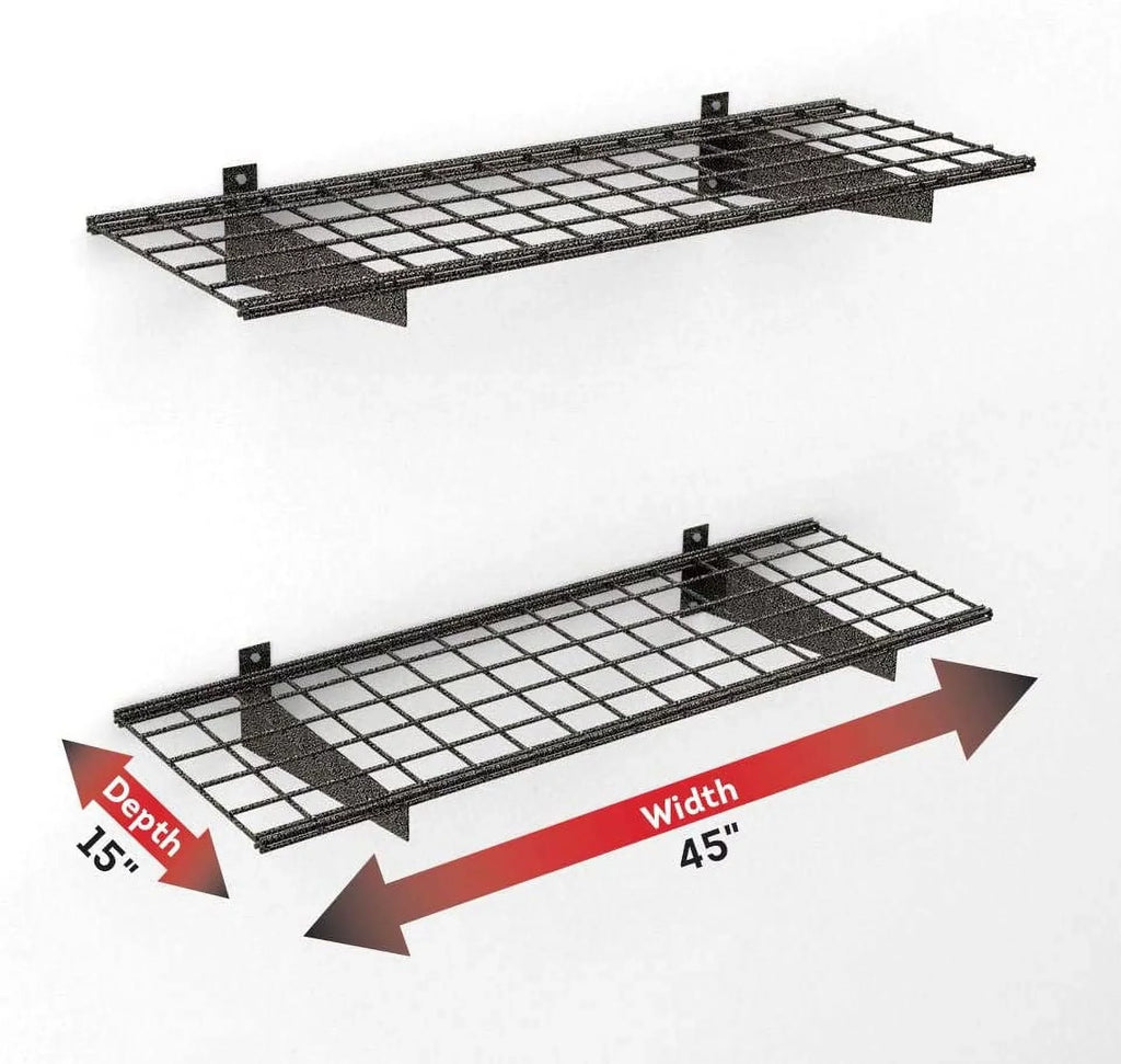 in 2 - in. pack Garage System Hammertone 15 Wall in. 45 Shelf HyLoft Wire Storage Steel x