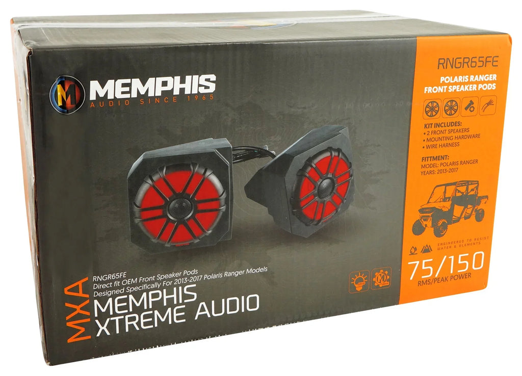 XP900 Speakers+Amp RNGR65FE Pods+LED 2) Memphis Ranger For Tower Polaris 2013-17