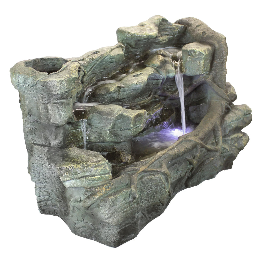 Staggered Canyon Rock Fountain Design Garden Cascading Toscano