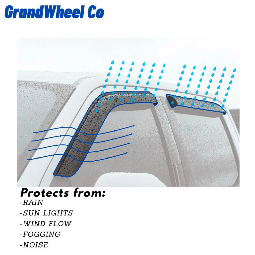 Deflectors Compatible Tape-On Co Smoke GW0389 with Window Outlander 4pcs. Mitsubishi Tinted Visor Guards GrandWheel Vent - Rain 2014-2021 Side