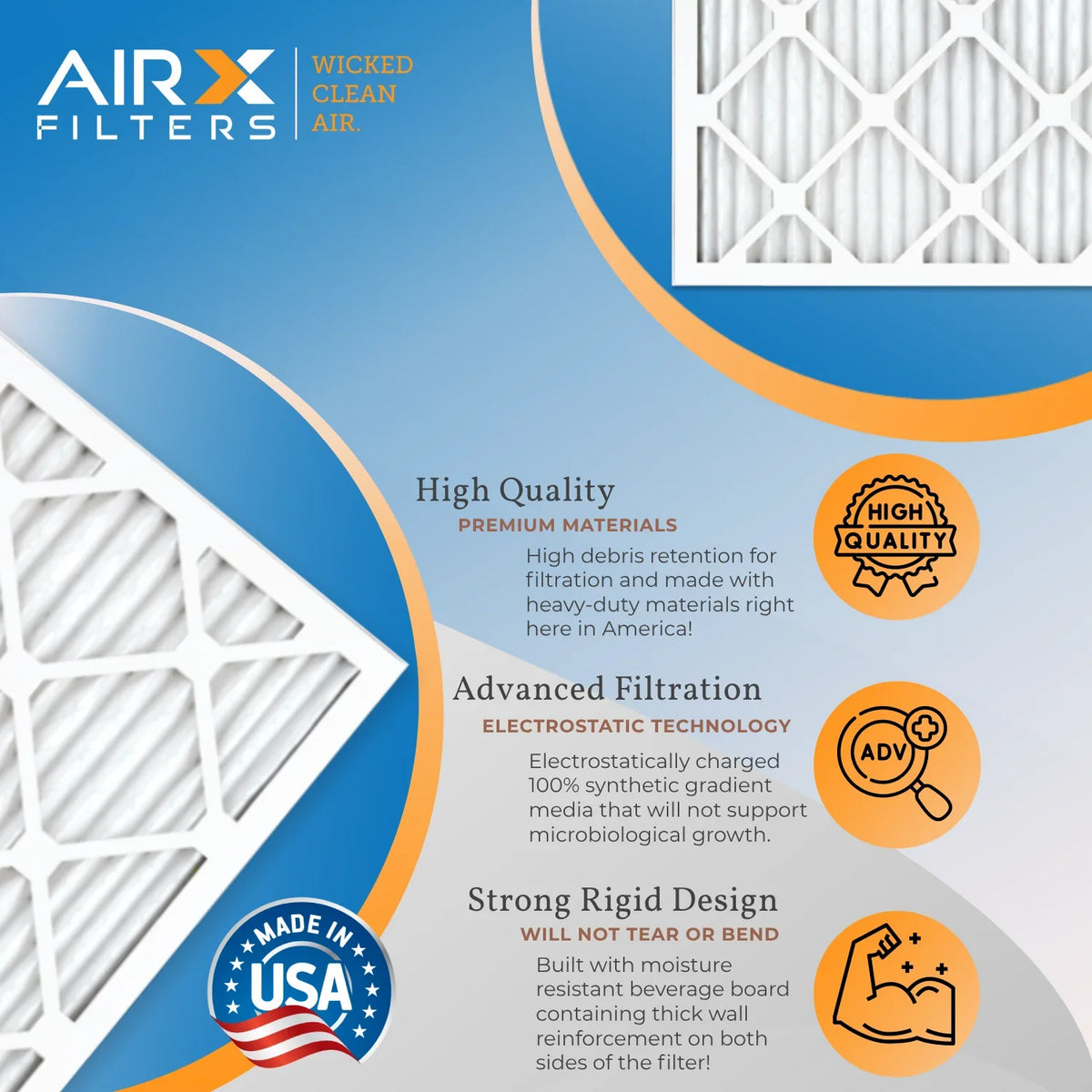 Made MERV Electrostatic Air Comparable 7 1000, to USA Conditioner Filters AIR. 6 Furnace Pack WICKED Filter Premium Air Filter HVAC FILTERS MPR MPR & FPR 1200 CLEAN AIRX 14x24x1 Pleated 14x24x1 11 by