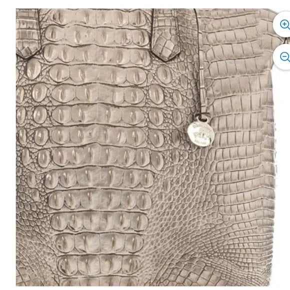 Brahmin Satchel Cane Duxbury Large Silver/Metallic Sugar