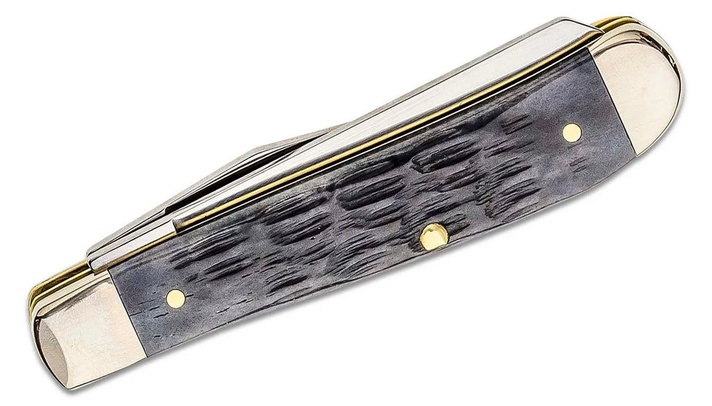 58414 Knife Pocket Steel Trapper Knives Crandall XX Pocket Worn Gray Bone Jigged Case Mini Carbon