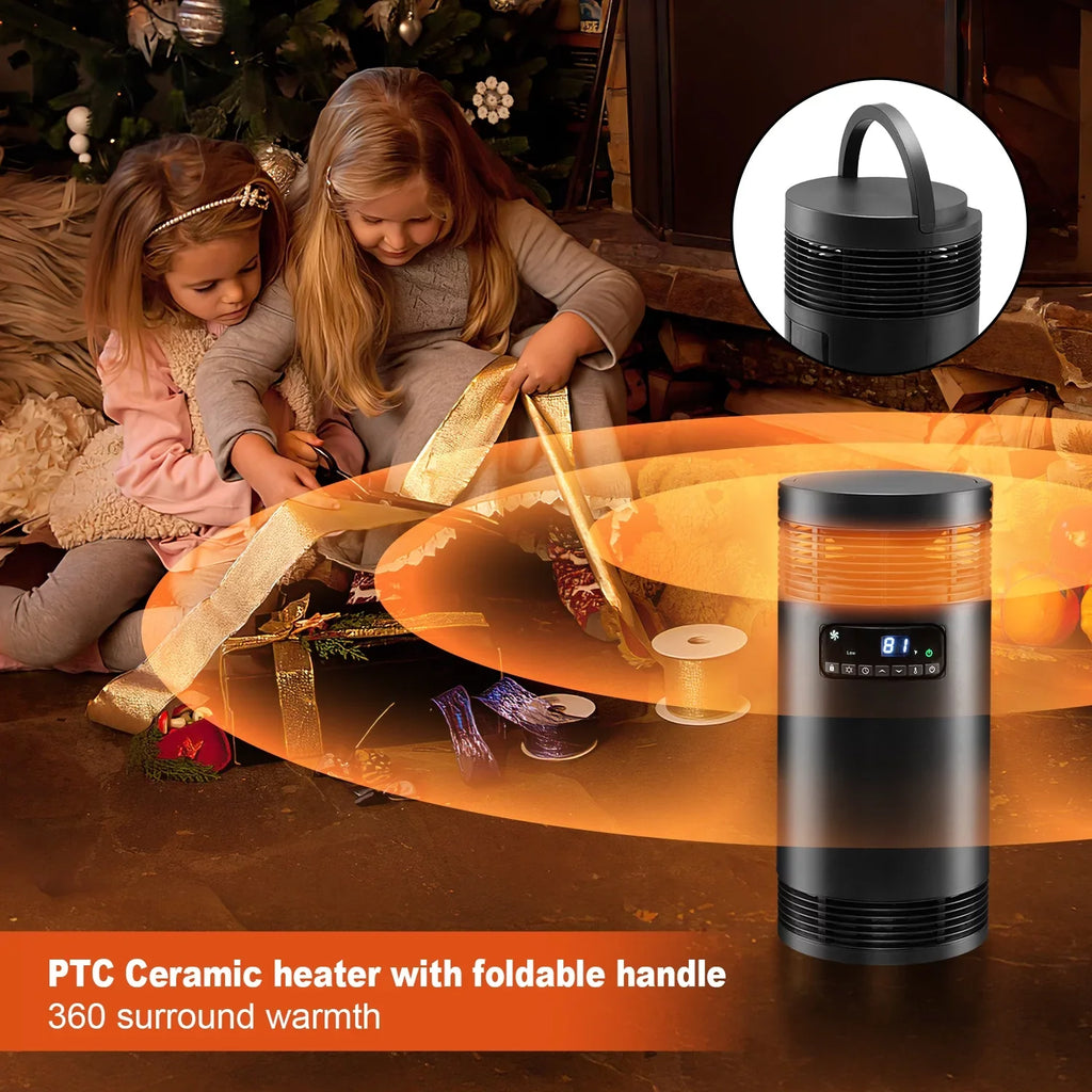 Heater Office 360° Heater PTC Desk Thermostat, Surround for Use, Safety 1500W Protection Heater Office Fan Mode, Portable with Electric with Only Indoor for Ceramic Space