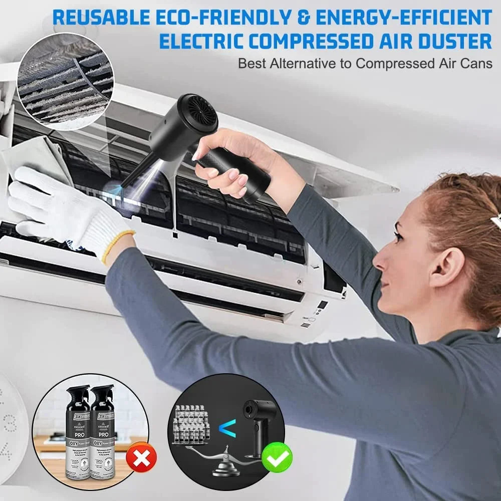 Computer Compressed Compressed Office, Keyboard Air Reusable Cordless 3 Cleaner Replacement Cans Duster Adjustment, Air 100000RPM & Good Rechargeable Duster, Air Electric 7600mAh Gears for for
