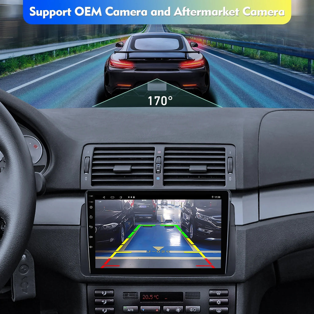 Android Stereo QLED Backup Double Support Radio ZT Car Carplay 12 Touchscreen 75/MG E46/M3/318/320/325/Rover Camera Auto 9-inch Din with Car 6+128G Screen SWC for Android
