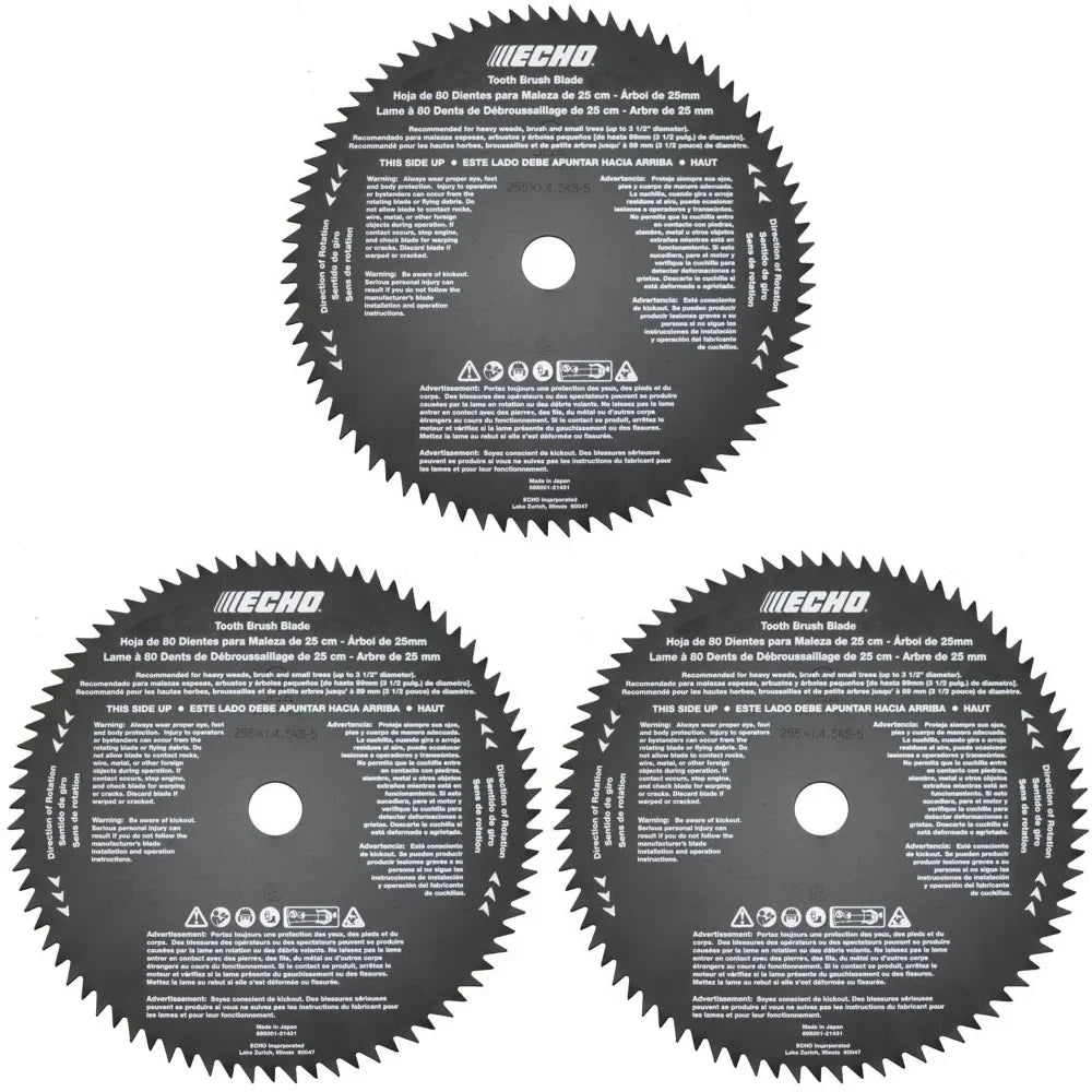 Genuine 80-Tooth of Echo Blade 3-Pack 8" 69500121432-3PK (25mm)