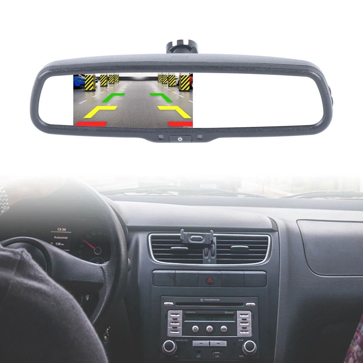 Dimming Camera CNCEST Reverse Mirror+Bracket 4.3" Auto Parking Rear Car Backup View for