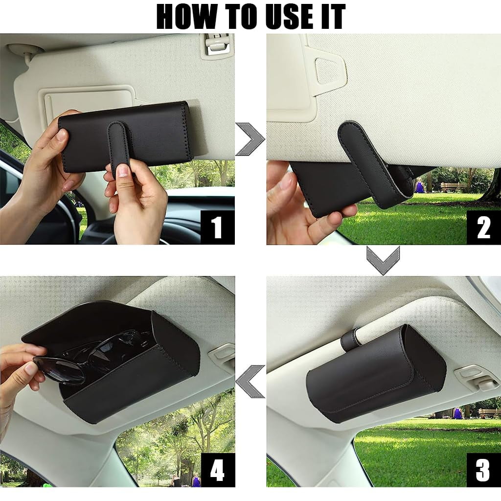 On Visor, Box Organizer Sunglasses for Clip Sunglasses Holder Car, Sunglass Holder Sun Car Holder Sunglasses for