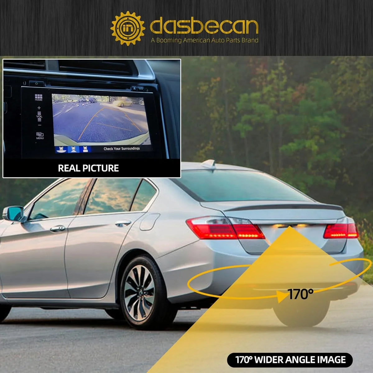 Honda Parking Accord View Sedan Compatible Camera 2014-2017 with ist Camera Rear Backup Reversing