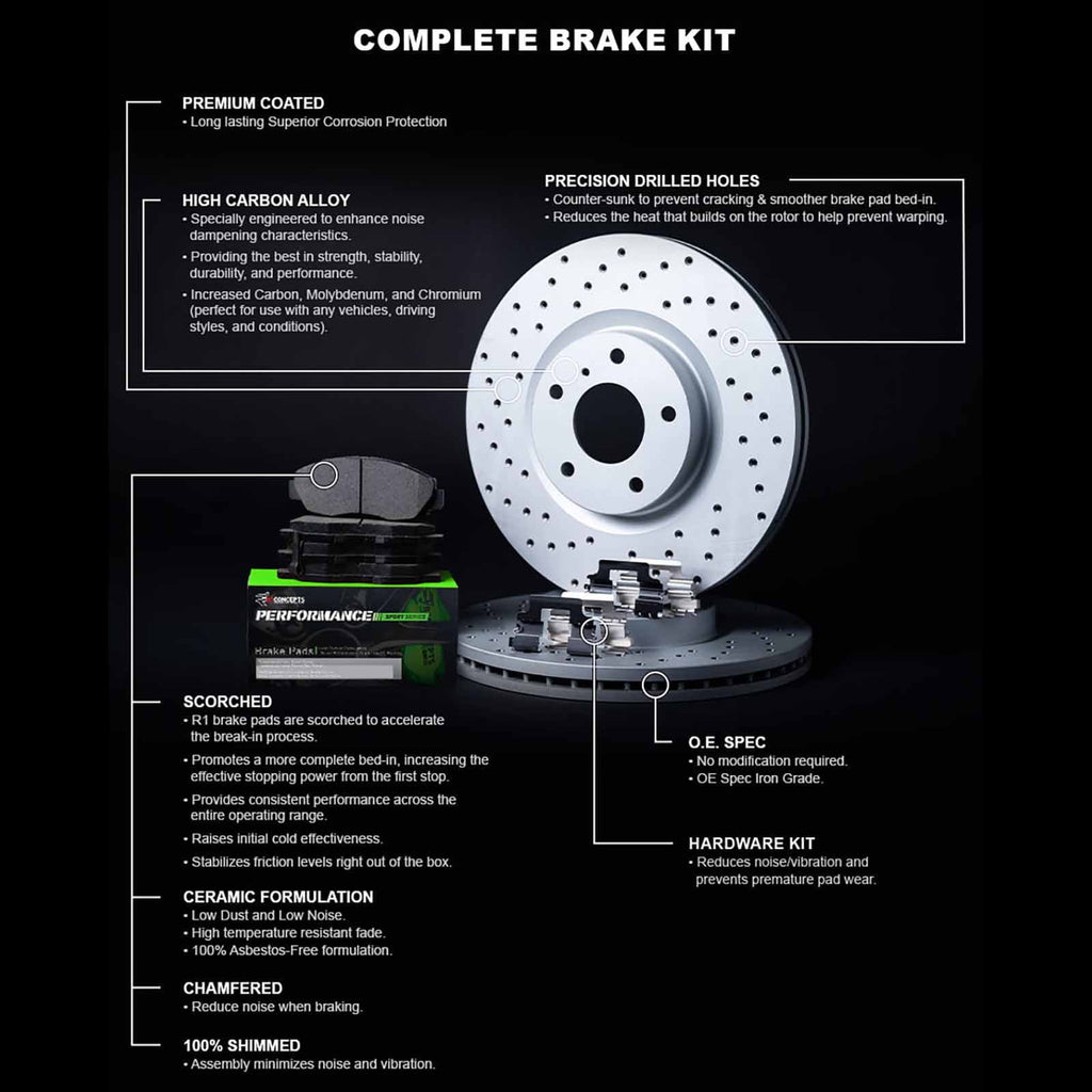 Rotors| Brake A4 A5 Pads Brake 2008-2017 and Audi Pads| Rotors Quattro, Kit allroad, Performance Rear and A4 Rotors Pads| Brakes |Rear Sport A5, Hardware A4, Concepts Q5 R1 Kit|fits Brake Quattro, and