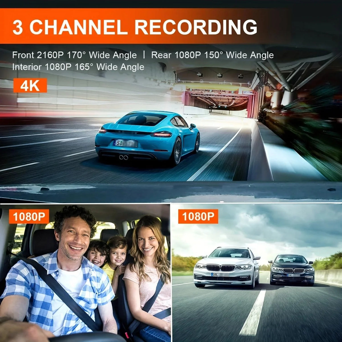 Cam Camera Card G-Sensor Screen Touch Night Channels Parking 4K for Vision Car VVCAR Dash Rear Mirror 3 32GB Monitor 11" GPS View