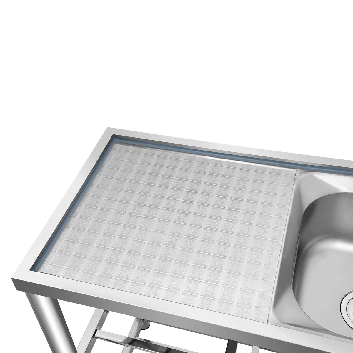 Stainless Utility w/Faucet Bowls Catering Kitchen Catering +Shelf Drainboard Bowl Bowl Sink 2 Prep Sink Kitchen 2 Prep Catering Sink 304 w/ Bowls Home Table Commercial Table Prep Steel Kitchen