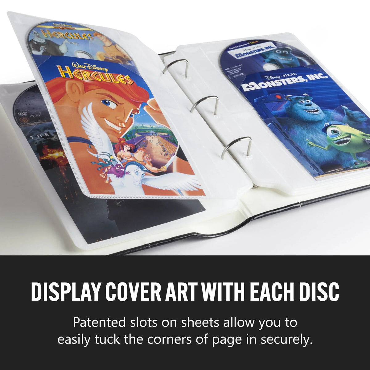 '- & Holds - Storage Acid-Free Sheets Sheets Bellagio-Italia DVDs, Video CDs, Insert 48 6 Blu-Rays Binder Binder for - Sheets Organizer CD/DVD Games Pack -