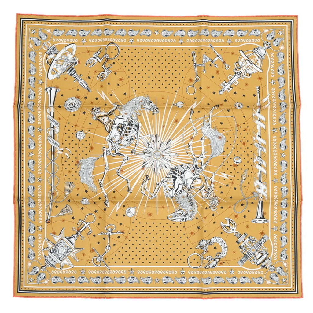 Silk CHORUS 100% Hermes Bandana STELLARUM Pre-Owned Carre New) (Like 55