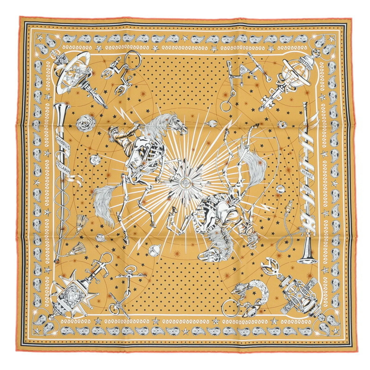 Silk CHORUS 100% Hermes Bandana STELLARUM Pre-Owned Carre New) (Like 55