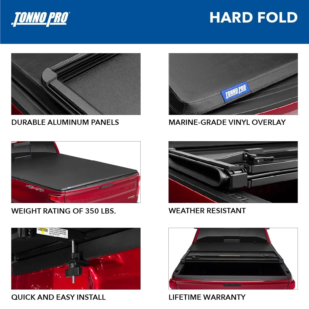 6' Hard Pro Tonneau HF-154 Tonno | Truck - 1500 7" 2013 Cover Fold, Chevy/GMC 2007 Silverado/Sierra | Fits Bed Bed Hard Folding (78.7") |