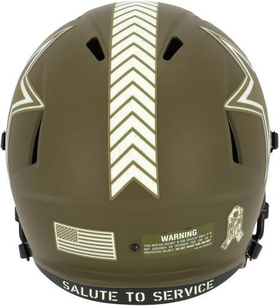 Autographed Micah To Parsons Service Helmet Salute 2022 Authentic Fanatics Dallas Riddell Speed - Certified Replica Cowboys
