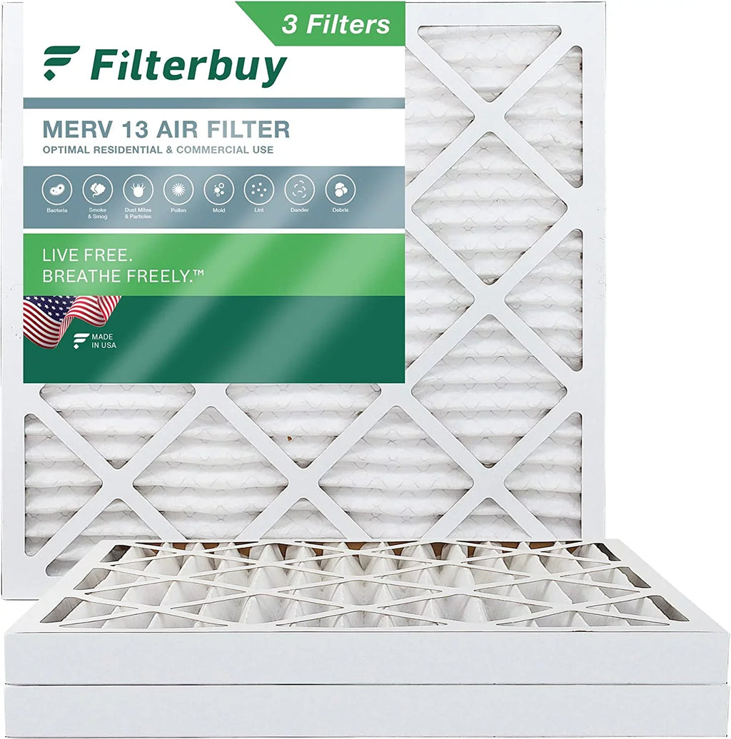 Pleated MERV Filters 12x12x2 13 HVAC Filterbuy (3-Pack) AC Air Furnace
