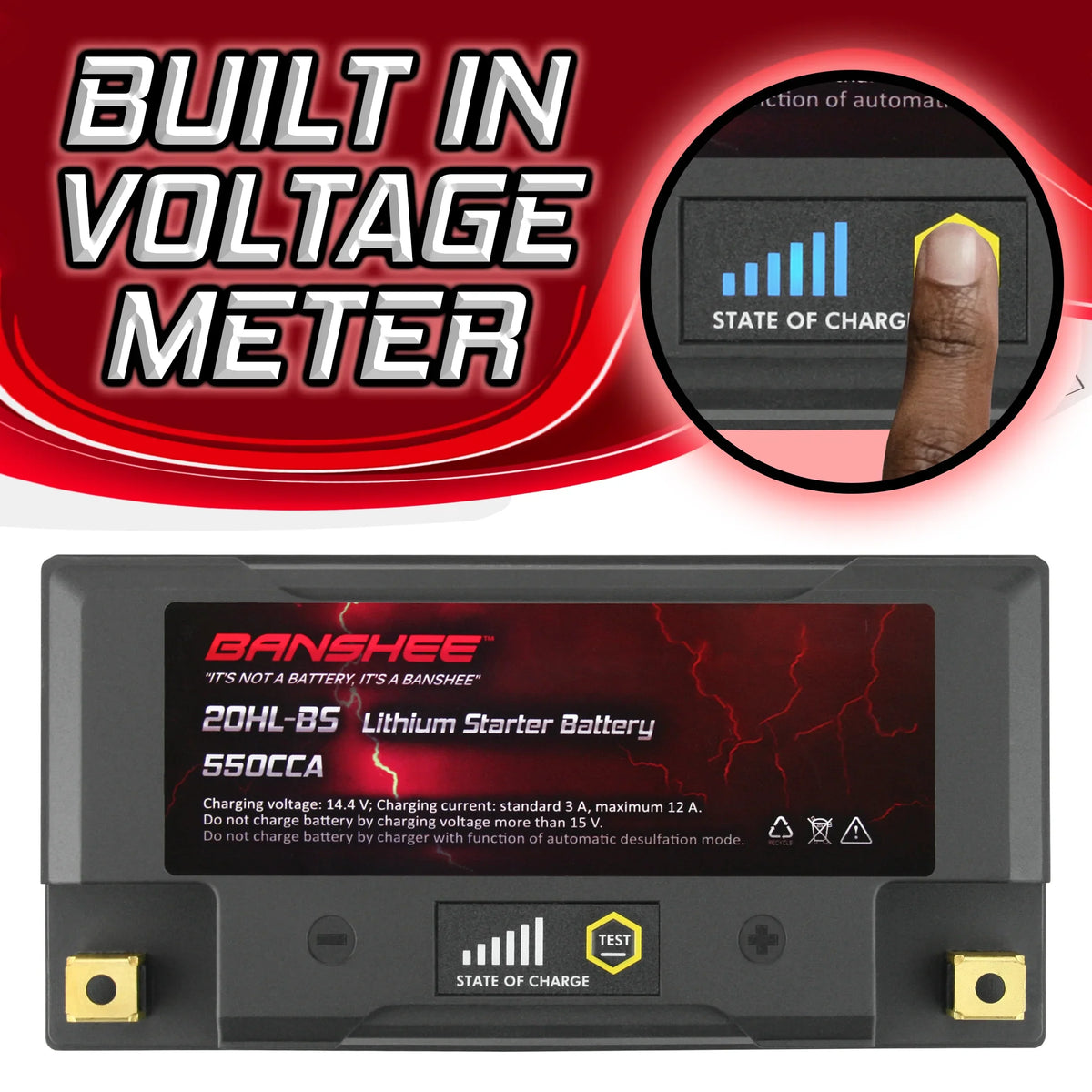 Battery YTX20L-BS with Banshee Sea-Doo 2016 Motorsports to LiFePO4 Compatible 2016 Pro Wake 215