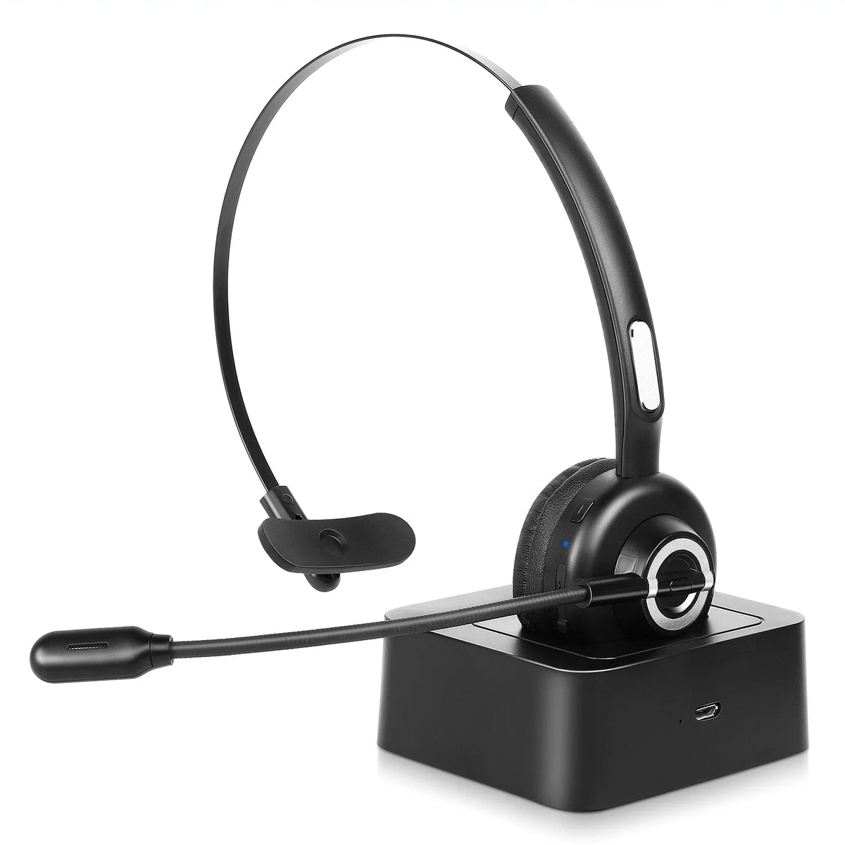 Charging Wireless Noise Wireless UX-M97 with Tecno Comfortable Microphone, Headset for Isolation Dock Mic Pouvoir Bluetooth 3 Mute Headset, Cell Headset Function Phone Charging with With Base