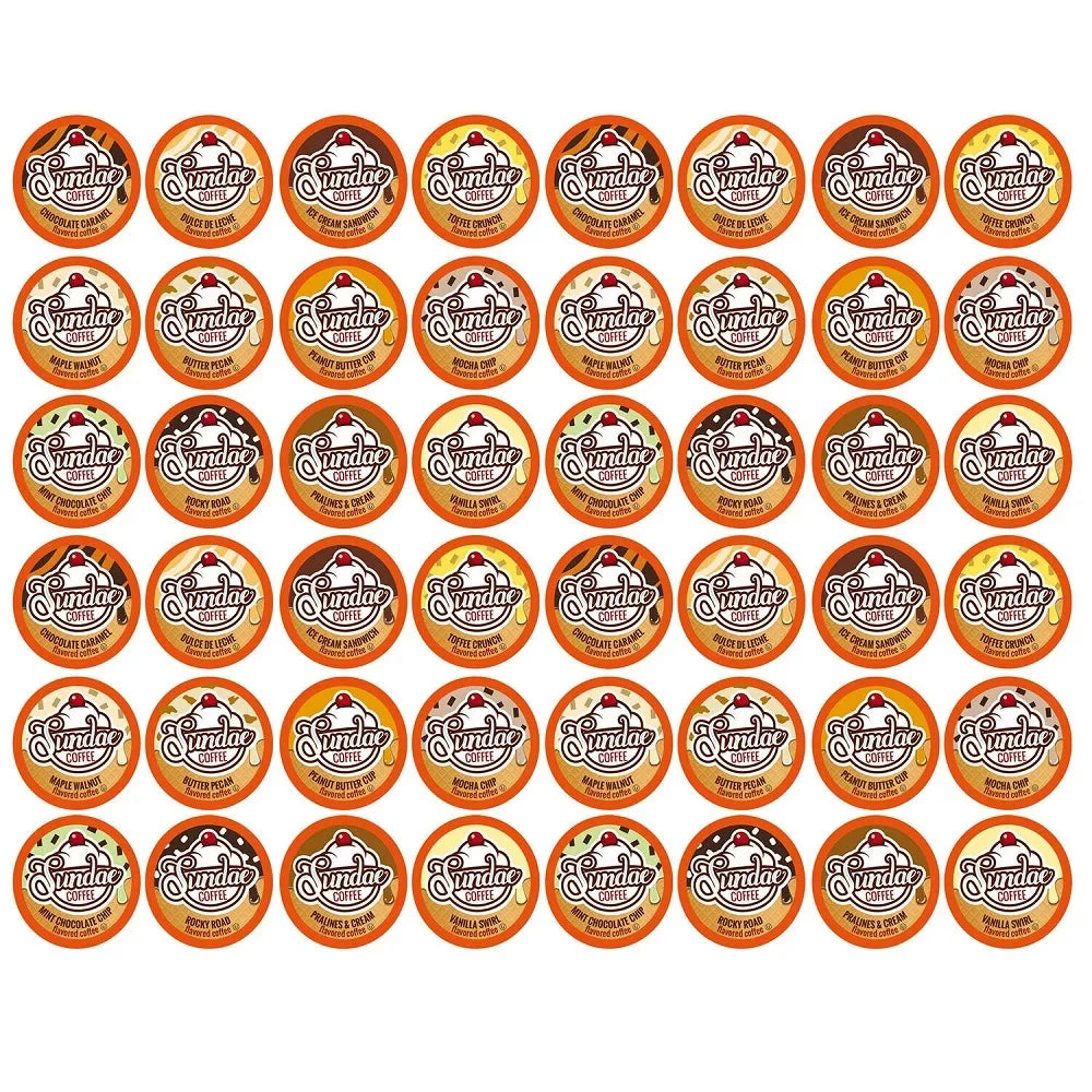 Flavored Coffee 48 Sundae for K-Cups Pack Cream Brewers Keurig Variety K-Cup Ice