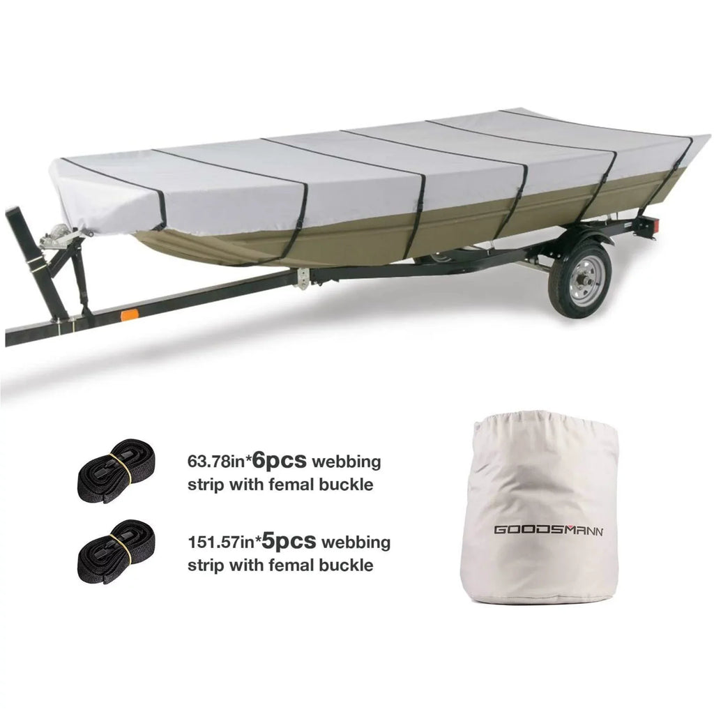 L, Goodsmann Resistant 12' Jon 9921-0152-21( Silvery 56"W liquid Gray A, ) Trailerable Covers Boat