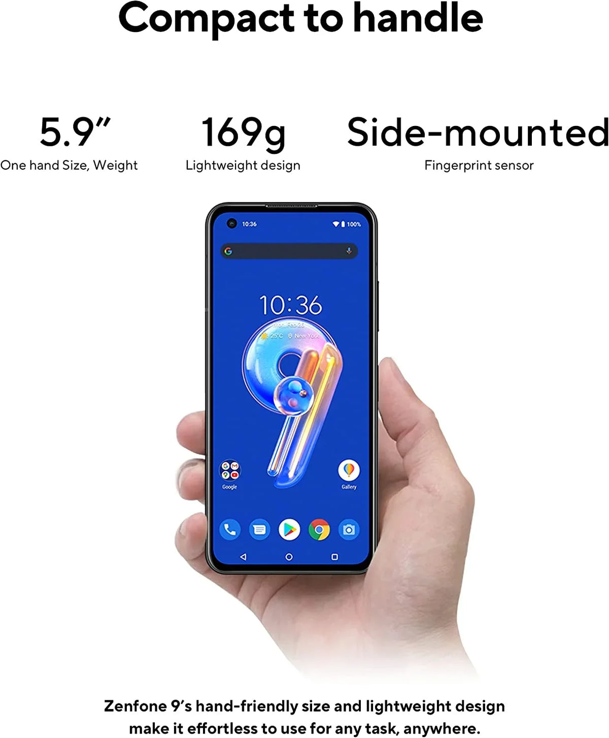 2400x1080 ZenFone AMOLED 9, White, AI2202-8G256G-WH ASUS FHD+ 5.9” Version, Camera, Dual Dual 120Hz, US 8GB, 50MP/12MP 256GB, SIM, LTE Unlocked 5G