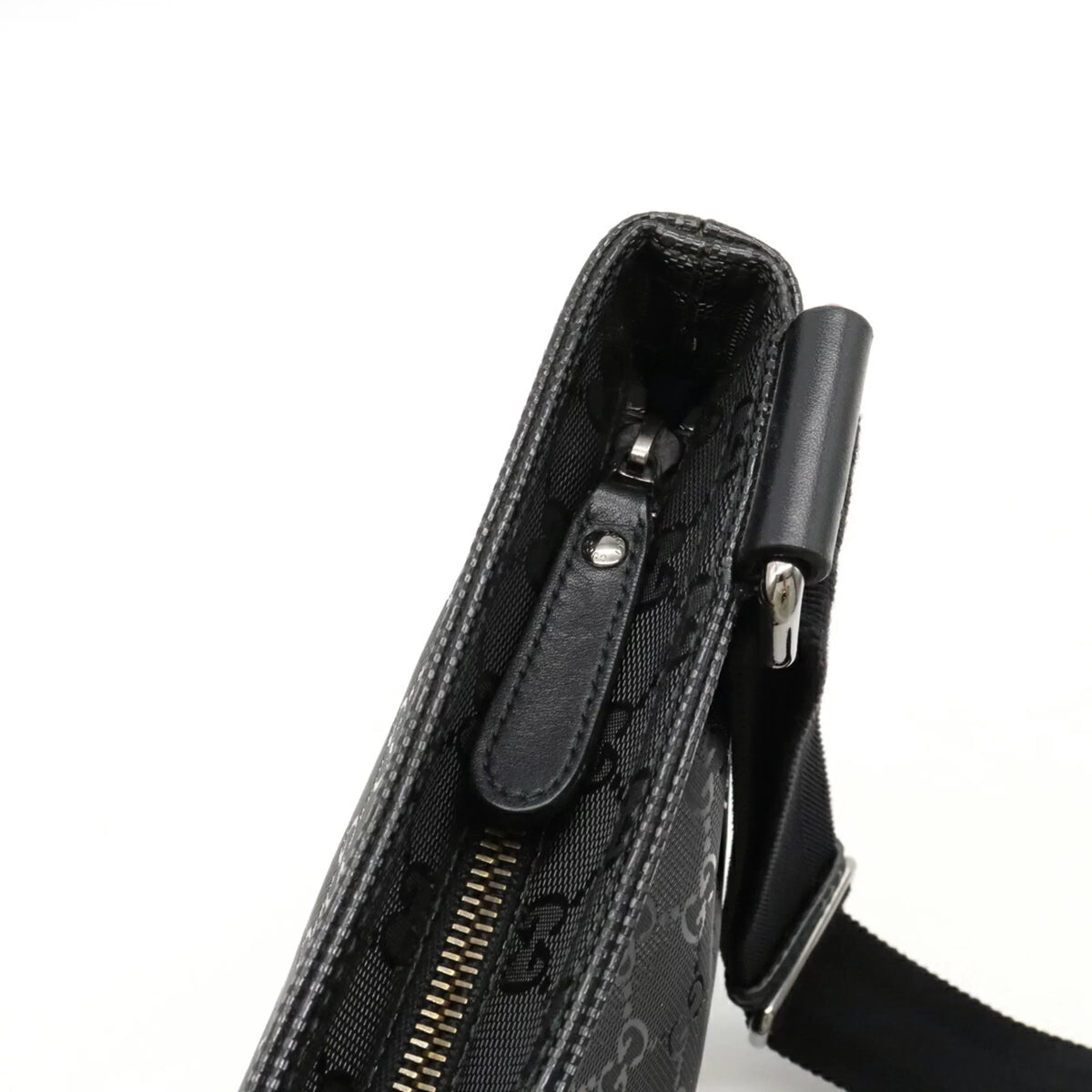 Imprime GG Crossbody Bag (Good) PVC Black Pre-Owned 201446 Leather Shoulder